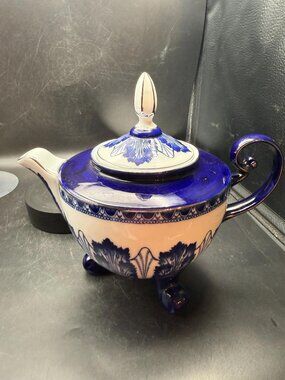 Bombay Cobalt Arabesque Teapot Platinum Rim